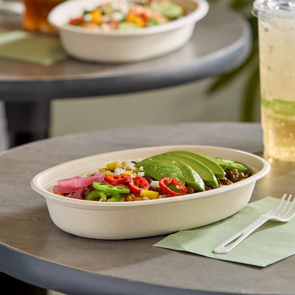 World Centric 32 oz. Compostable Fiber Burrito Bowl - 300/Case