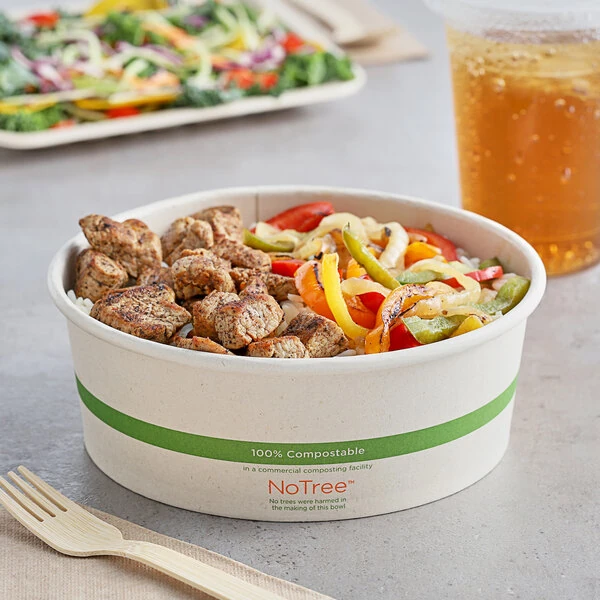 World Centric 42 oz. NoTree Compostable Wide Bio Lined Paper Food Cup - 300/Case