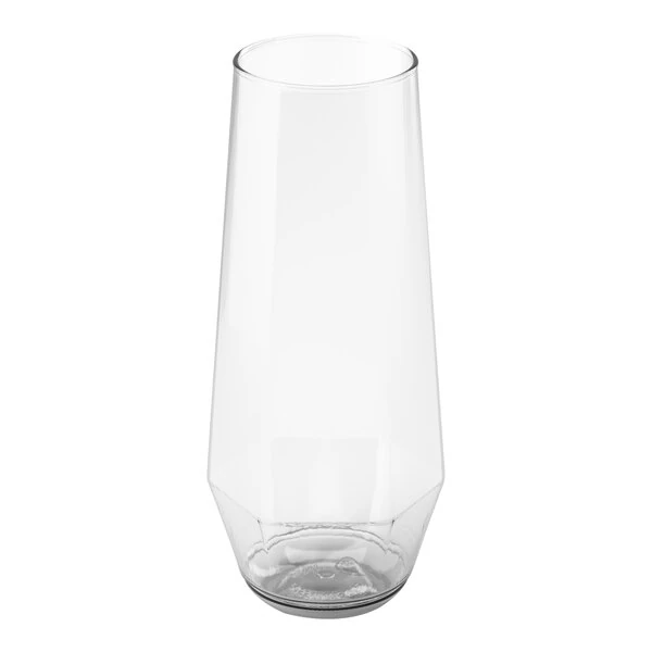 Tossware POP 9 oz. Plastic Diamond Champagne Flute Glass - 48/Case