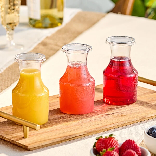 Visions 7.5 oz. Clear Disposable Plastic Carafe with Lid - 60/Case