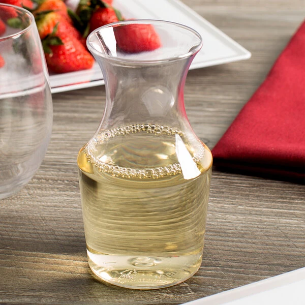WNA Comet RESCF1264 Reserv 12 oz. Clear Plastic Disposable Wine Carafe - 64/Case