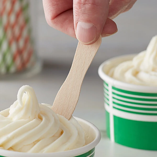 Choice 3" Eco-Friendly Unwrapped Wooden Taster Spoon - 10,000/Pack