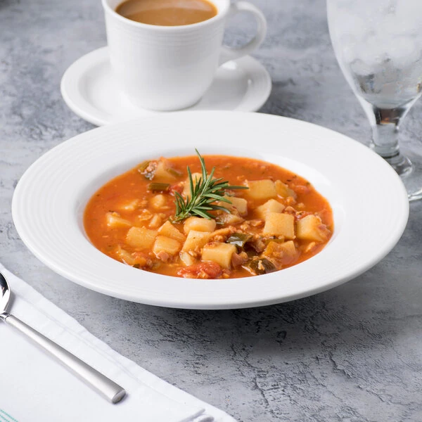 Reserve by Libbey Repetition 13 oz. Aluma White Porcelain Soup Bowl - Sample