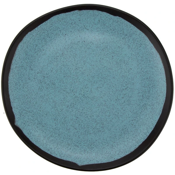 GET Pottery Market Matte 7" Speckled Grayish Blue Melamine Plate - Sample