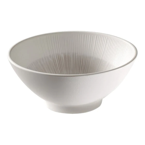 APS Blush 30.4 oz. Pink and Beige Round Melamine Ramen Bowl - Sample