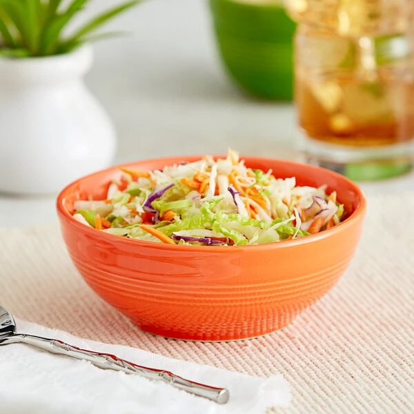Acopa Capri 13 oz. Valencia Orange Stoneware Nappie Bowl - Sample