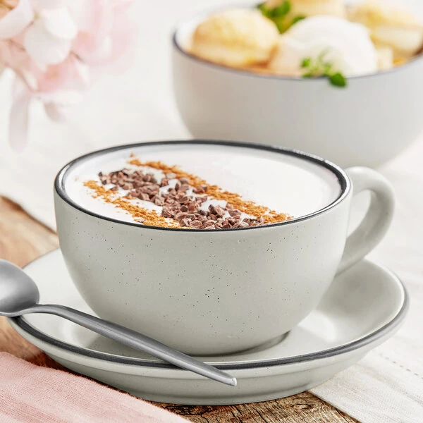 Acopa Embers 10 oz. Gray Matte Stoneware Cup - Sample