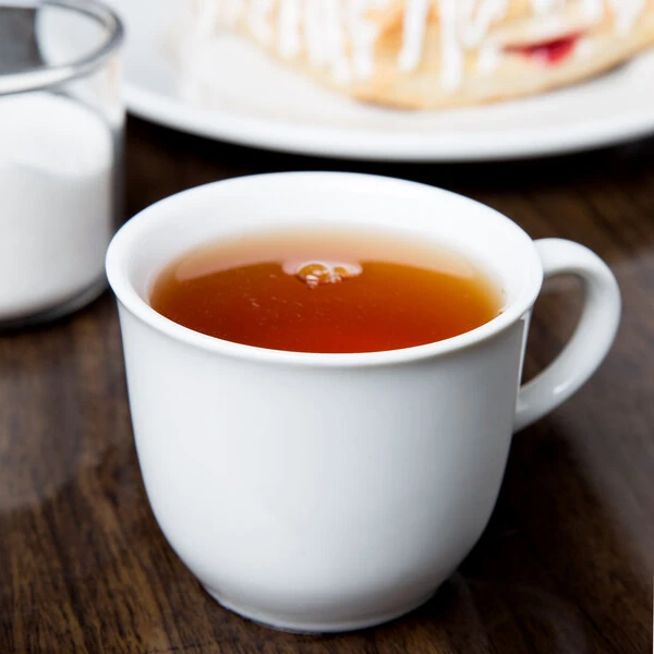 Libbey Reflections 8 oz. Aluma White Porcelain Tea Cup - Sample