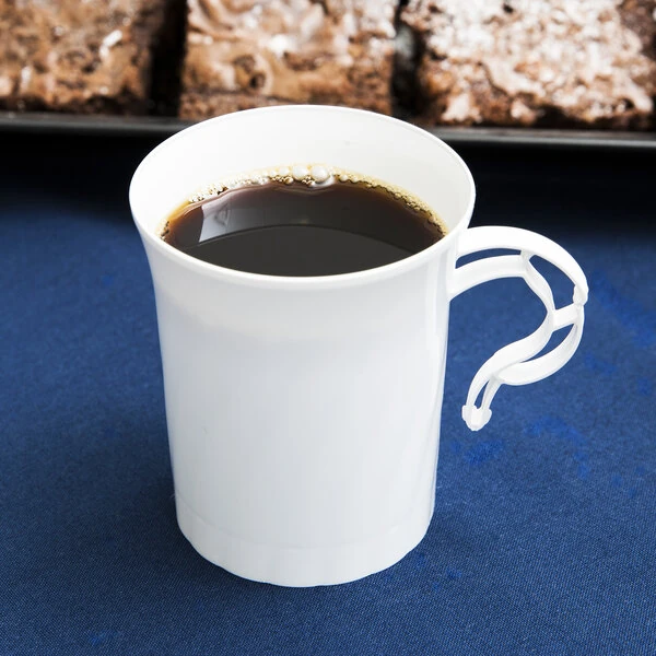 WNA Comet CWM8192W Classicware 8 oz. White Plastic Coffee Cup - 192/Case