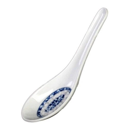 Thunder Group 7003DL Blue Dragon .75 oz. Melamine Wonton Soup Spoon - 60/Pack
