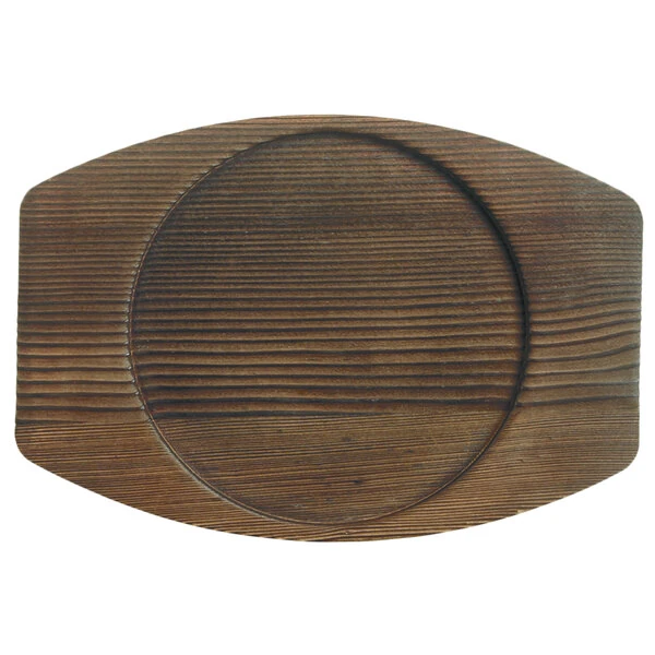 Libbey CIS-15TR 7 7/8" x 5 11/16" Cedar Plank Wood Underliner with Natural Wood-Grain Finish - 12/Case