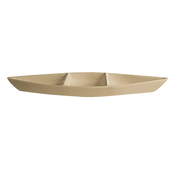 G.E.T. Enterprises BT319LT Bugambilia 6.9 Qt. Classic Textured Finish Latte Resin-Coated Aluminum Deep Boat with Dividers