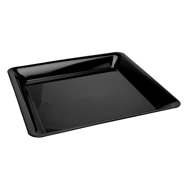 Fineline SQ5414PP.BK ReForm Black 14" Square Polypropylene Platter   - 20/Case