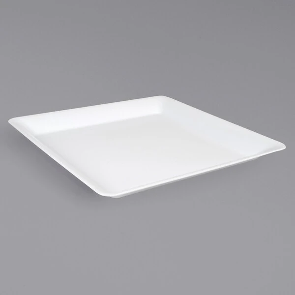 Fineline SQ5414PP.WH ReForm White 14" Square Polypropylene Platter   - 20/Case