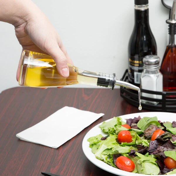 TableCraft 611 Siena 6 oz. Oil and Vinegar Bottle with Stainless Steel Pourer
