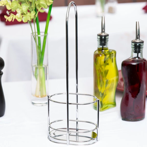 TableCraft 918R Gemelli Chrome Olive Oil Cruet Rack