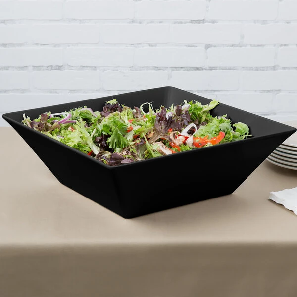 GET ML-250-BK 20.4 Qt. Black Siciliano Square Bowl - 3/Case