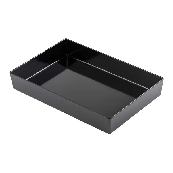 TableCraft Simple Solutions Full Size 3" Deep 10 Qt. Black Melamine Straight Sided Bowl 12543 - 4/Case