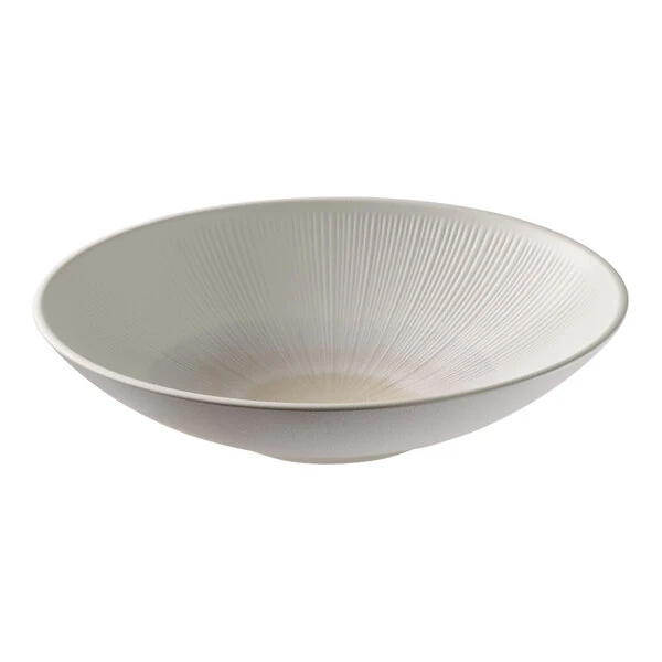 APS Blush 74.4 oz. Pink and Beige Round Melamine Serving Bowl - 6/Case