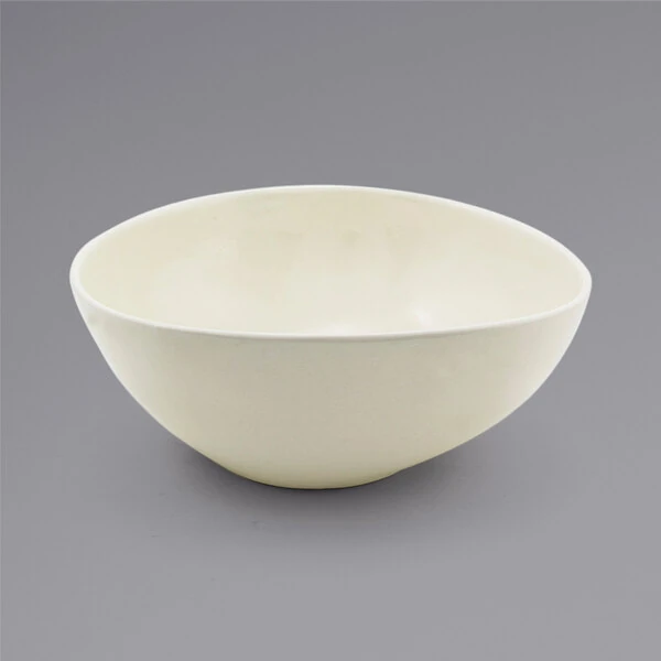 Front of the House Kiln 60 oz. Vanilla Bean Oval Tall Porcelain Bowl - 2/Case