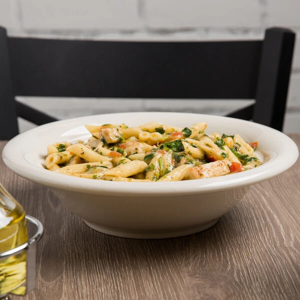 Tuxton BEB-400C 38 oz. Eggshell China Pasta Bowl - 12/Case