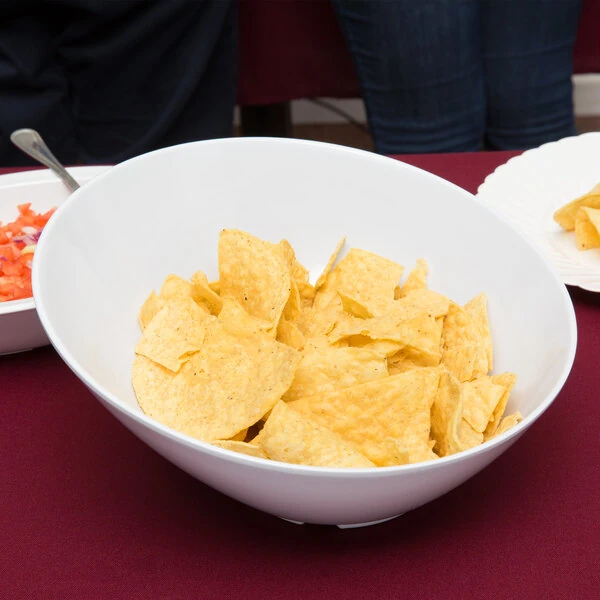 GET B-789 San Michele 1.1 Qt. White Slanted Melamine Bowl