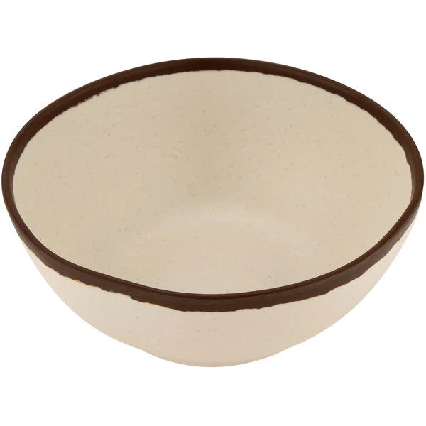 GET Pottery Market Glazed 1 Qt. Cream Melamine Salad Bowl - 12/Pack