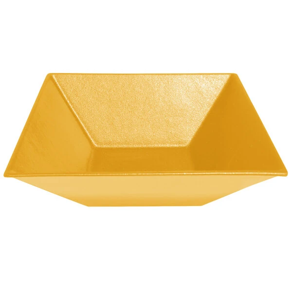 G.E.T. Enterprises BSD16-MOD-YW Bugambilia 13.5 Qt. Smooth MOD Finish Yellow Resin-Coated Aluminum XL Deep Square Bowl