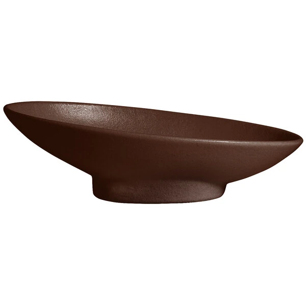 G.E.T. Enterprises BO204MC Bugambilia 1.4 Qt. Classic Textured Finish Mocha Resin-Coated Aluminum Deep Large Oval Sphere
