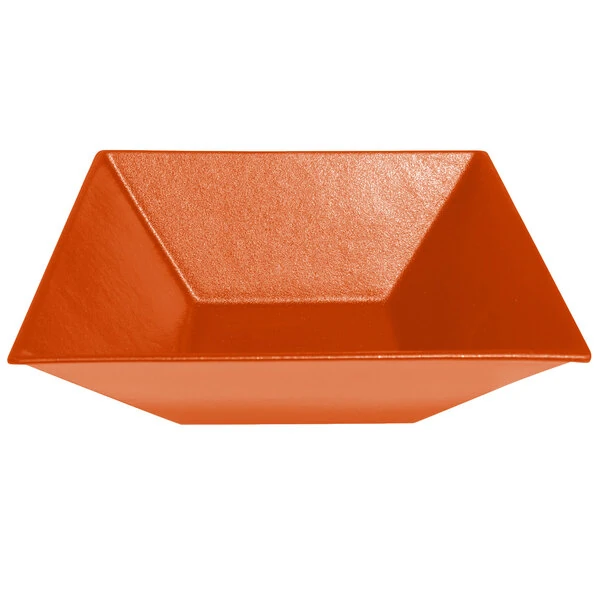 G.E.T. Enterprises BSD16-MOD-TG Bugambilia 13.5 Qt. Smooth MOD Finish Tangerine Resin-Coated Aluminum XL Deep Square Bowl