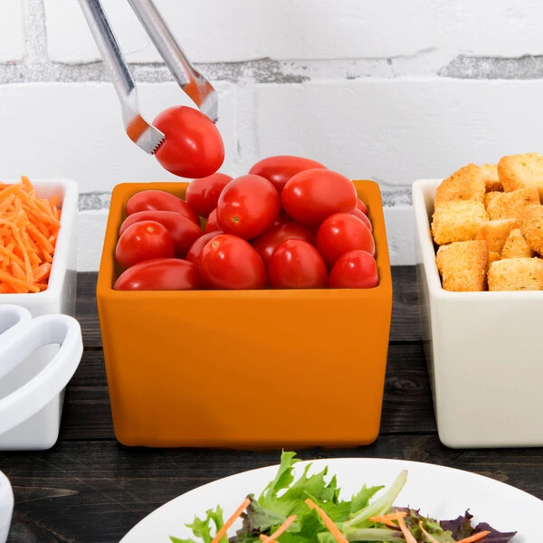 TableCraft CW4024X Contemporary Collection Orange 1 Qt. Straight Sided Bowl
