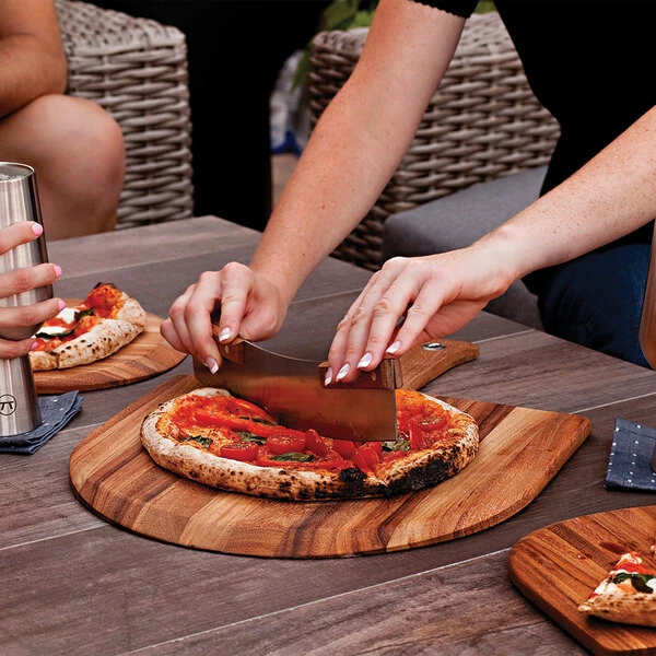 Ironwood 28214 14" x 14" Acacia Wood Pizza Peel with 6" Handle