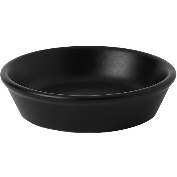 Dudson Evo 4 5/8" Matte Jet Black Stoneware Olive / Tapas Dish by Arc Cardinal - 48/Case