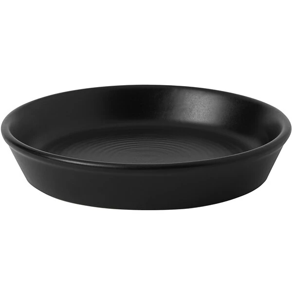 Dudson Evo 6 1/4" Matte Jet Black Stoneware Olive / Tapas Dish by Arc Cardinal - 24/Case