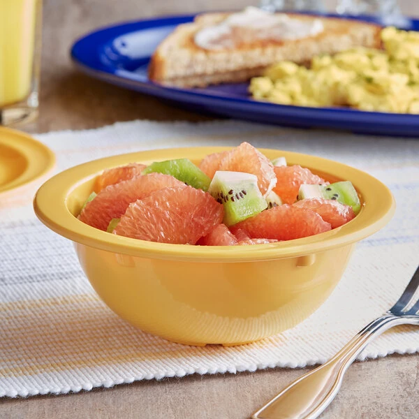 Acopa Foundations 13 oz. Yellow Narrow Rim Melamine Grapefruit Bowl - 12/Case
