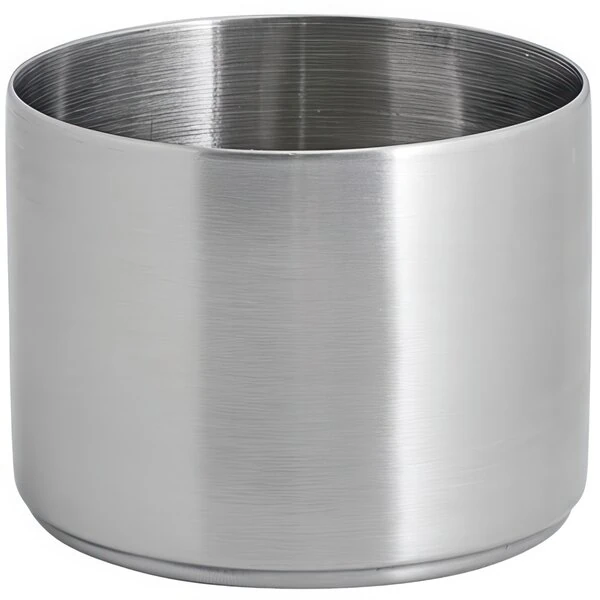 Front of the House Soho 9 oz. Brushed Stainless Steel Round Ramekin - 12/Case