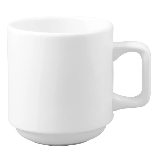 Chef & Sommelier FM563 Eternity Plus 9.5 oz. Warm White Rolled Edge Stackable China Mug by Arc Cardinal - 36/Case