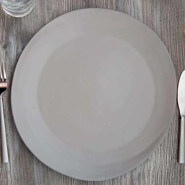 10 Strawberry Street RPPLE-GREYCHRGR Matte Wave 12 3/4" Gray Charger Stoneware Plate - 12/Case