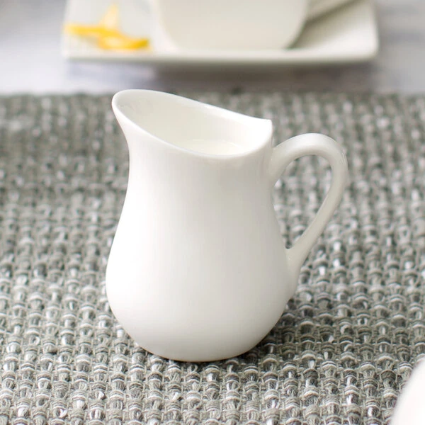 10 Strawberry Street WTR-3JUG Whittier 4 oz. White Porcelain Jug - 12/Case