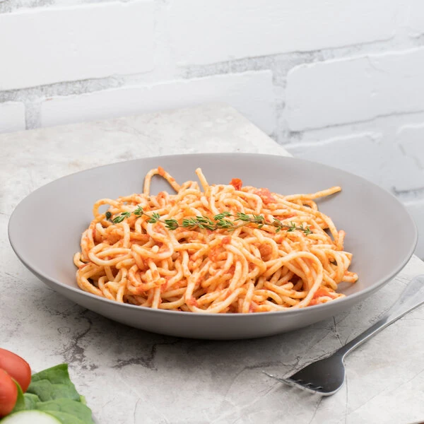 10 Strawberry Street RPPLE-GREYPSTA Matte Wave 9 3/4" Gray Pasta Stoneware Plate - 18/Case