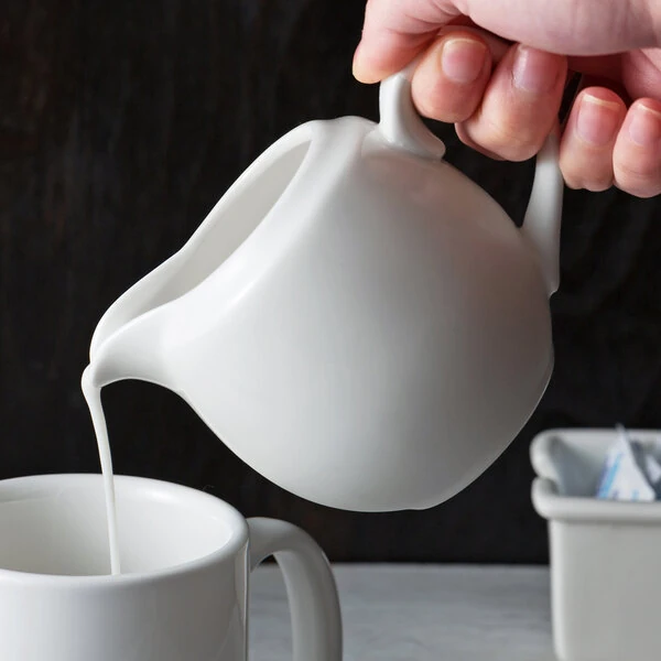 10 Strawberry Street WTR-16 Whittier 11 oz. White Porcelain Creamer - 6/Case