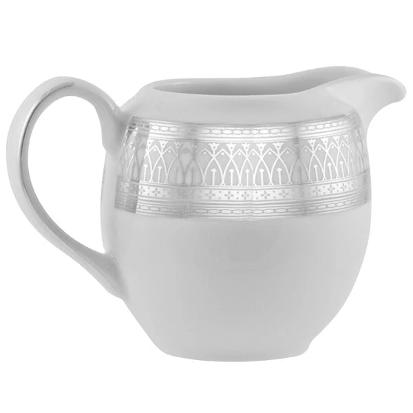 10 Strawberry Street IRIANA-16SLV Iriana 9 oz. Silver Porcelain Creamer - 6/Case