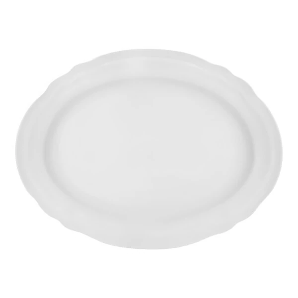 Arcoroc Athena 10 1/4" x 7 3/4" White Scalloped Porcelain Oval Platter by Arc Cardinal - 12/Case