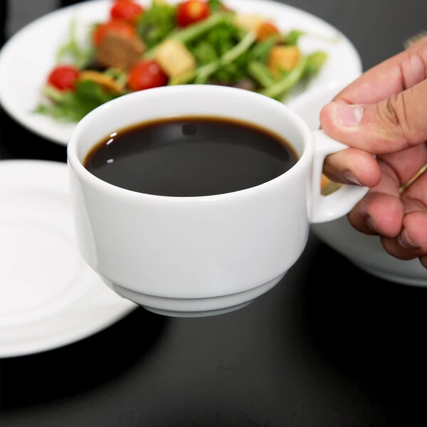 Arcoroc R0839 Candour 9.75 oz. White Porcelain Stackable Cup by Arc Cardinal - 24/Case