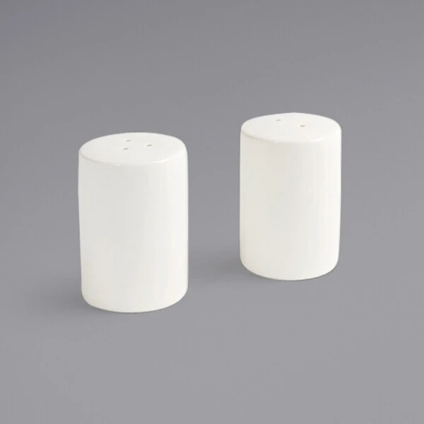 Front of the House Catalyst 3 oz. European White Porcelain Salt and Pepper Shaker Set - 12/Case