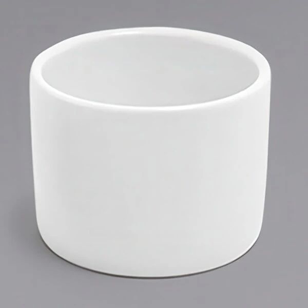 Front of the House Soho 2 oz. Bright White Round Porcelain Ramekin - 12/Case