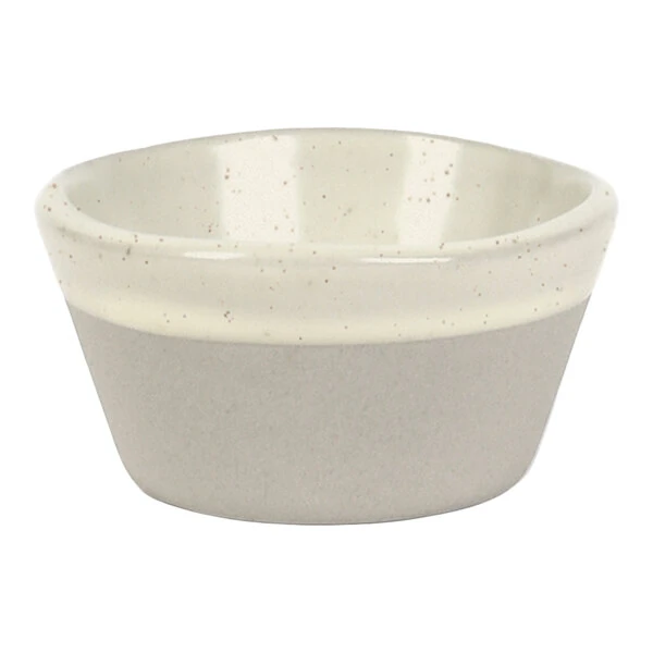 Front of the House Mezze® 2 oz. Sesame Two-Tone Round Porcelain Ramekin - 12/Case