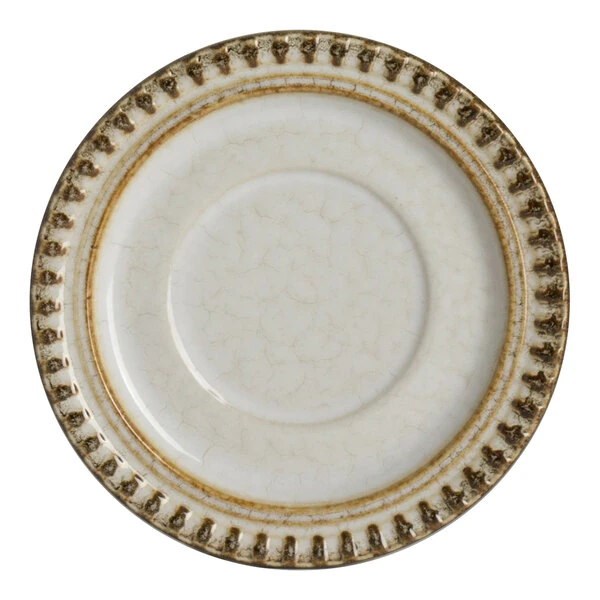 Robert Gordon Adelaide from Steelite International 4 1/2" Round Birch Porcelain Saucer - 24/Case
