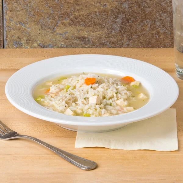 CAC HMY-3 Harmony 10 oz. Super White Porcelain Soup Bowl - 24/Case