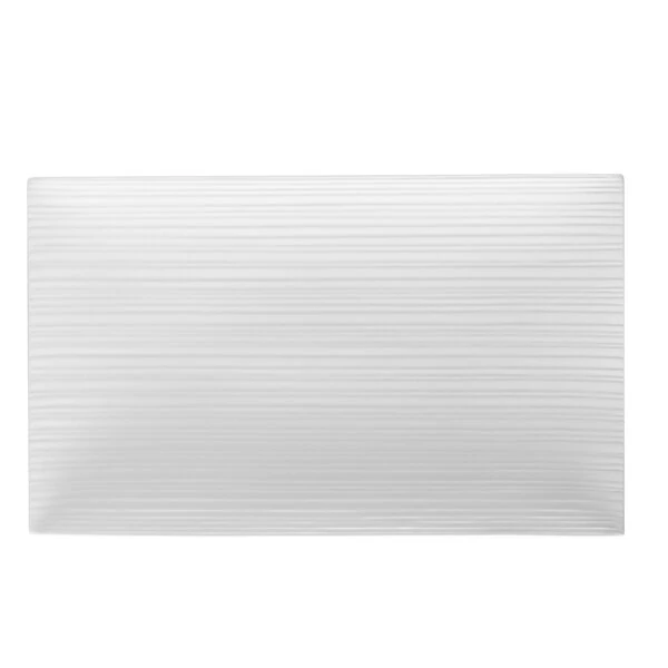 CAC SUS-RT12 Sushi Signature 9 1/2" x 4 3/4" New Bone White Rectangular Porcelain Platter - 24/Case